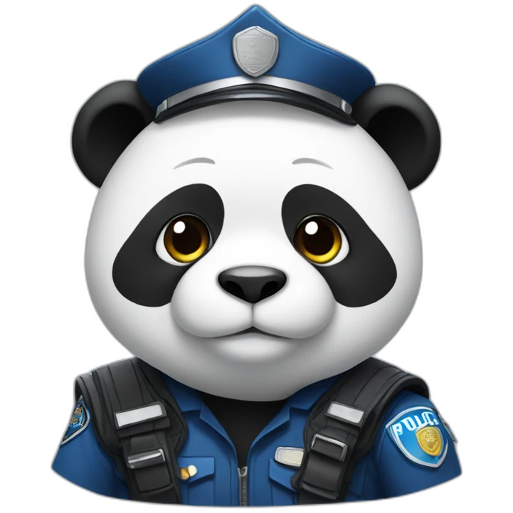 panda wearing police suit emoji