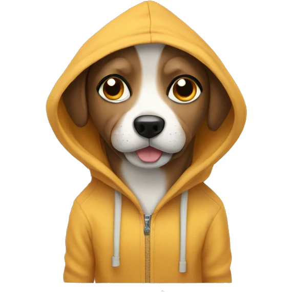 Dog wearing a hoodie emoji