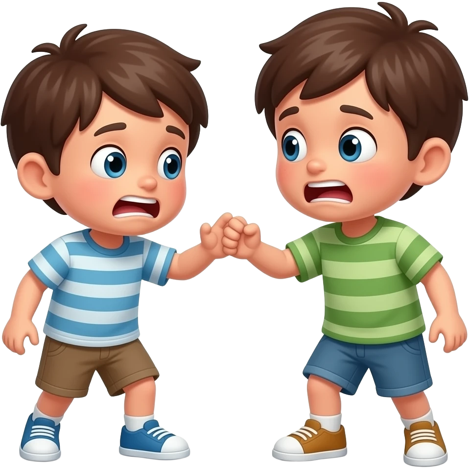 kid getting beat up by another emoji