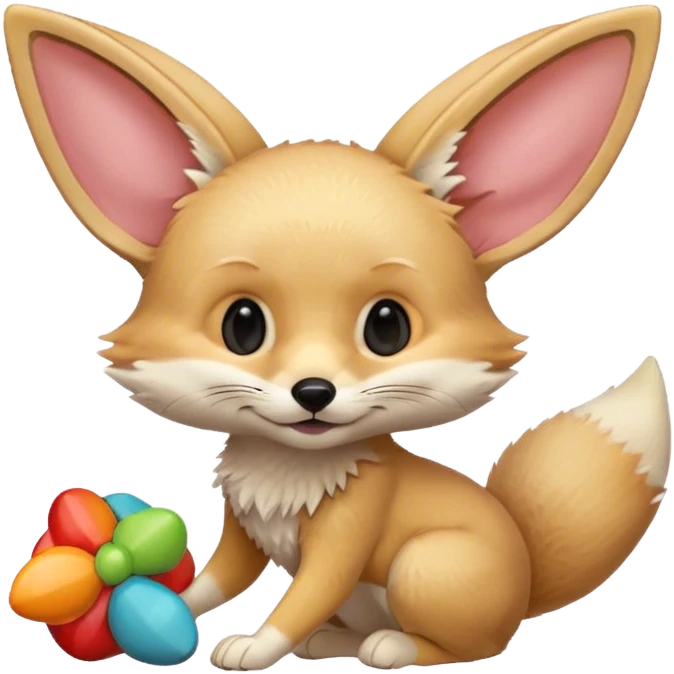 fennec playing with toys  emoji