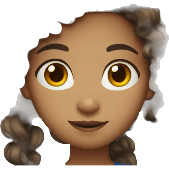 fair skin girl emoji with long dark curly hair emoji