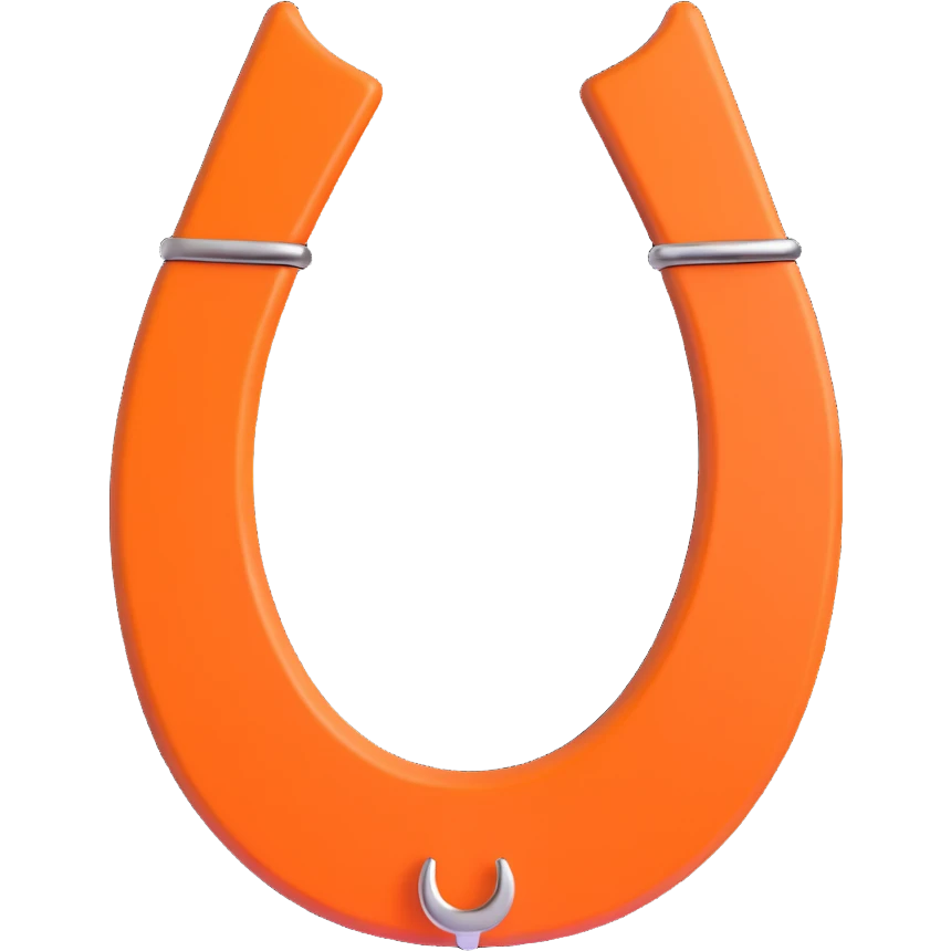 horseshoe, 3D, Hermès orange, matte finish, minimalist, no text emoji