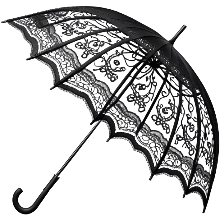 black lace umbrella emoji