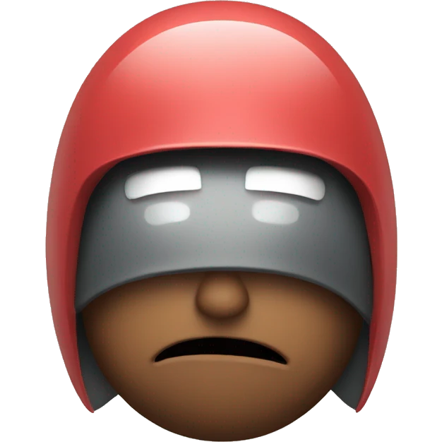 frown emoji with helmet emoji