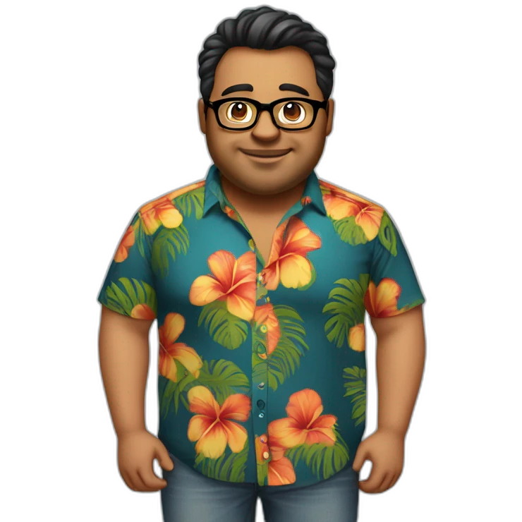 chubby-indian-black-framed-glasses-it-guy-hawaii-shirt emoji
