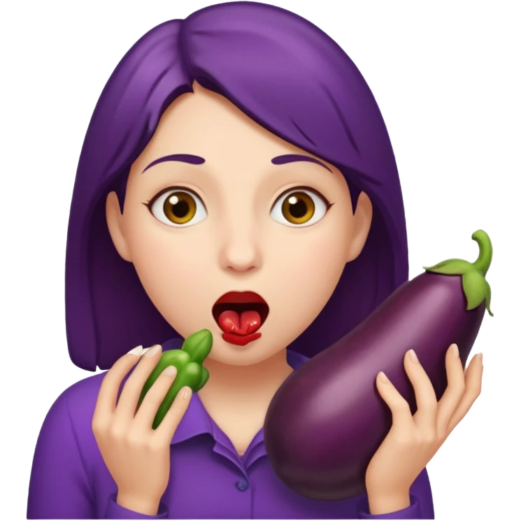 A woman with an eggplant stuck in her throat  emoji