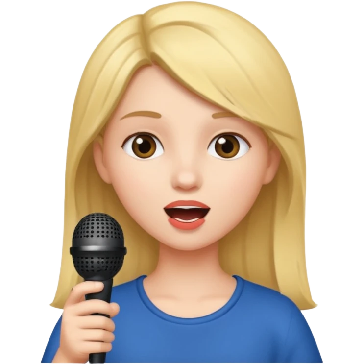 GIRL SINGING A SONG, HOLDING THE MIKE IN HAND emoji
