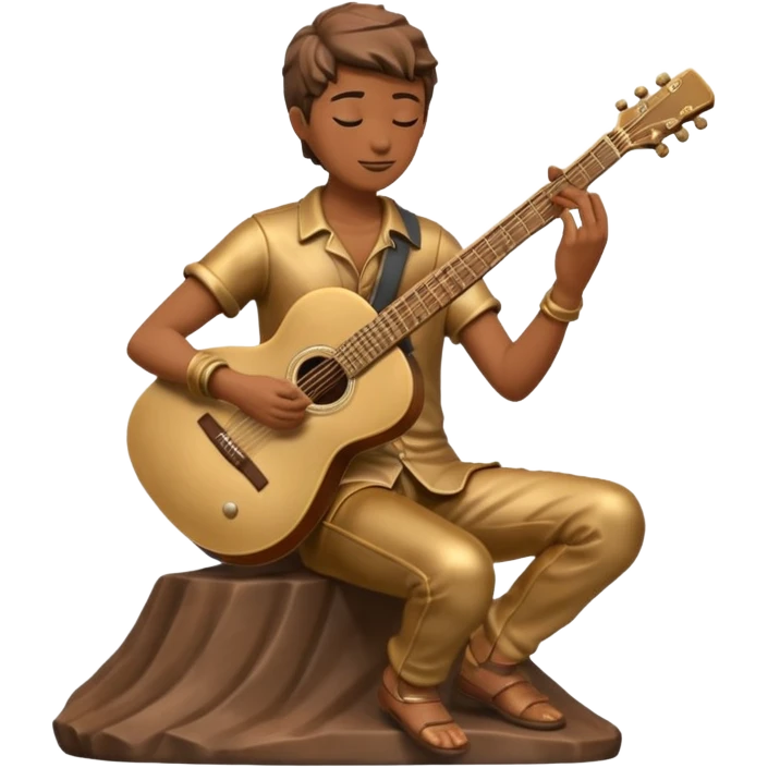 statue playing guitar emoji