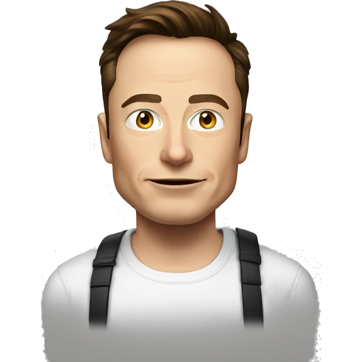 Elon musk wearing a T shirt with the X logo on it emoji
