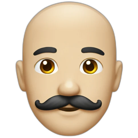 Skinhead with mustache emoji