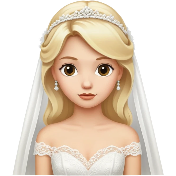 Blonde girl wearing wedding dresses  emoji