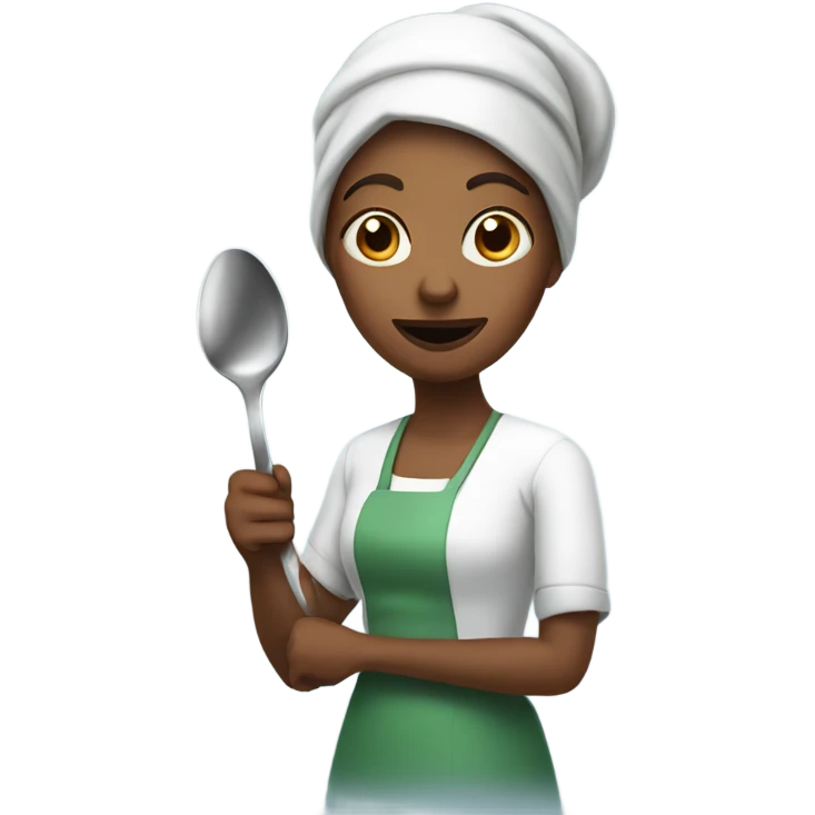 Lady holding a spoon emoji