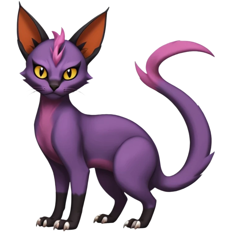 Black edgy Noivern-Noibat-Purloin-Torracat-Sphynx-Caracal-cat-Fakemon-fusion-hybrid-creature emoji