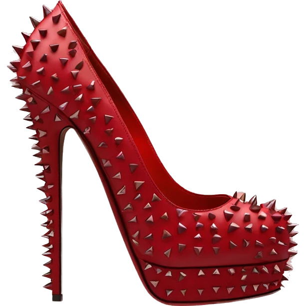 VALENTINO red-go PLATFORM PUMP spikes emoji