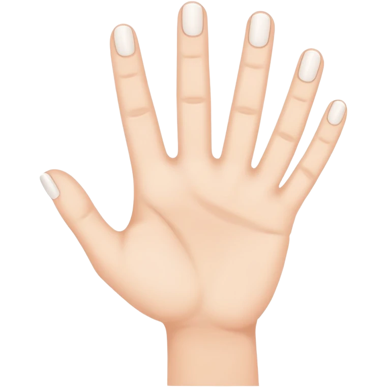 4 fingers up hand white emoji