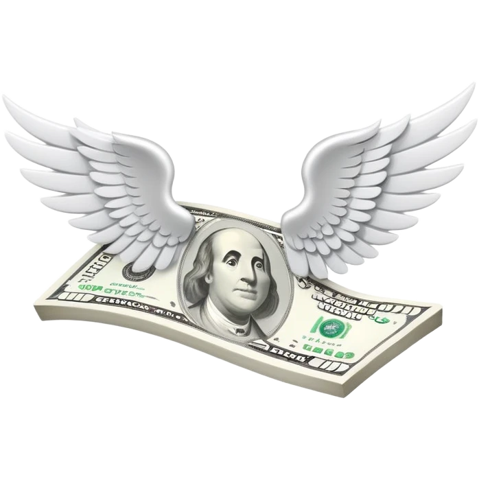 White money with wings emoji