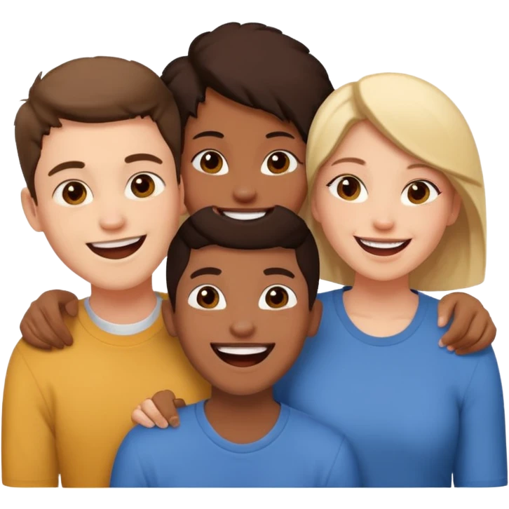 Three friends talking and looking each other, please keep 4th wall. emoji