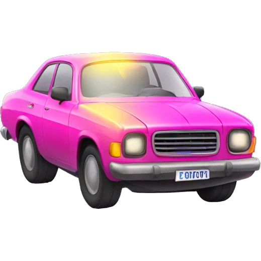 a car with neon buzzing light emoji