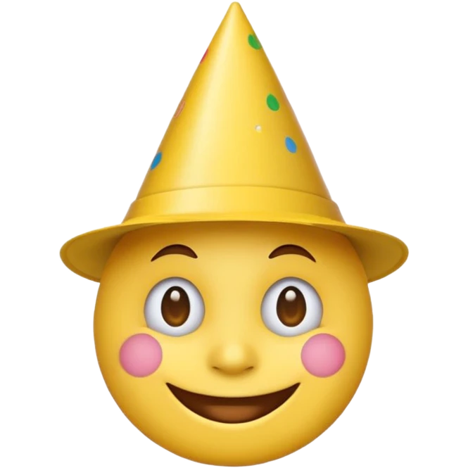 2026 happy new year yellow faced emoji with a 2026 party hat emoji