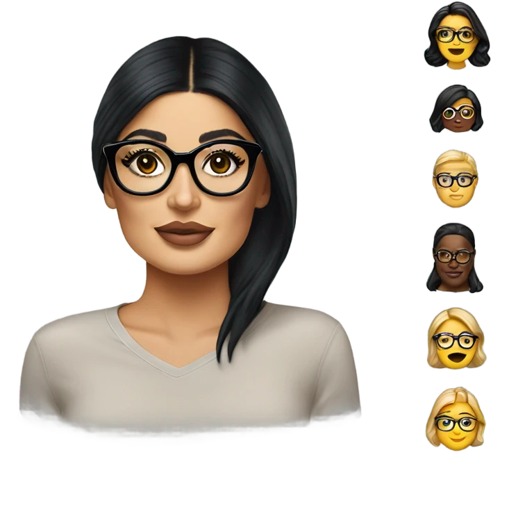 Kylie Jenner Riche wearing glasses  emoji