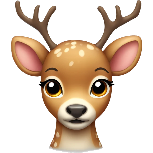 cute deer with a bow emoji