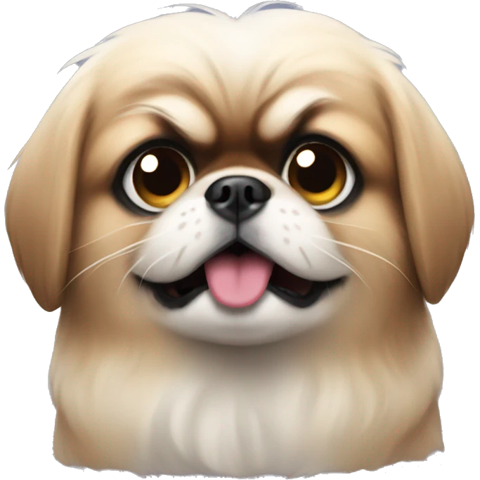 Pekingese puppy mad emoji