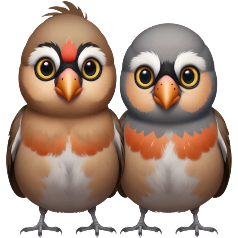 Pinched finches with the world between them emoji