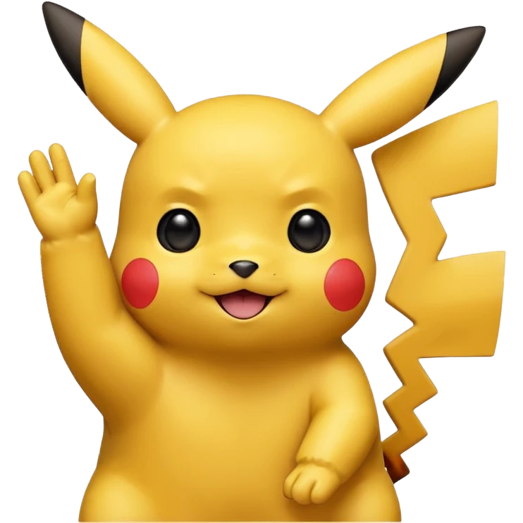 pikachu, waving, friendly expression, minimal background emoji