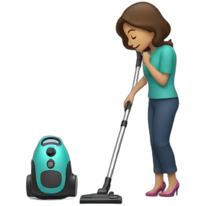 woman looking into vacuum cleaner emoji