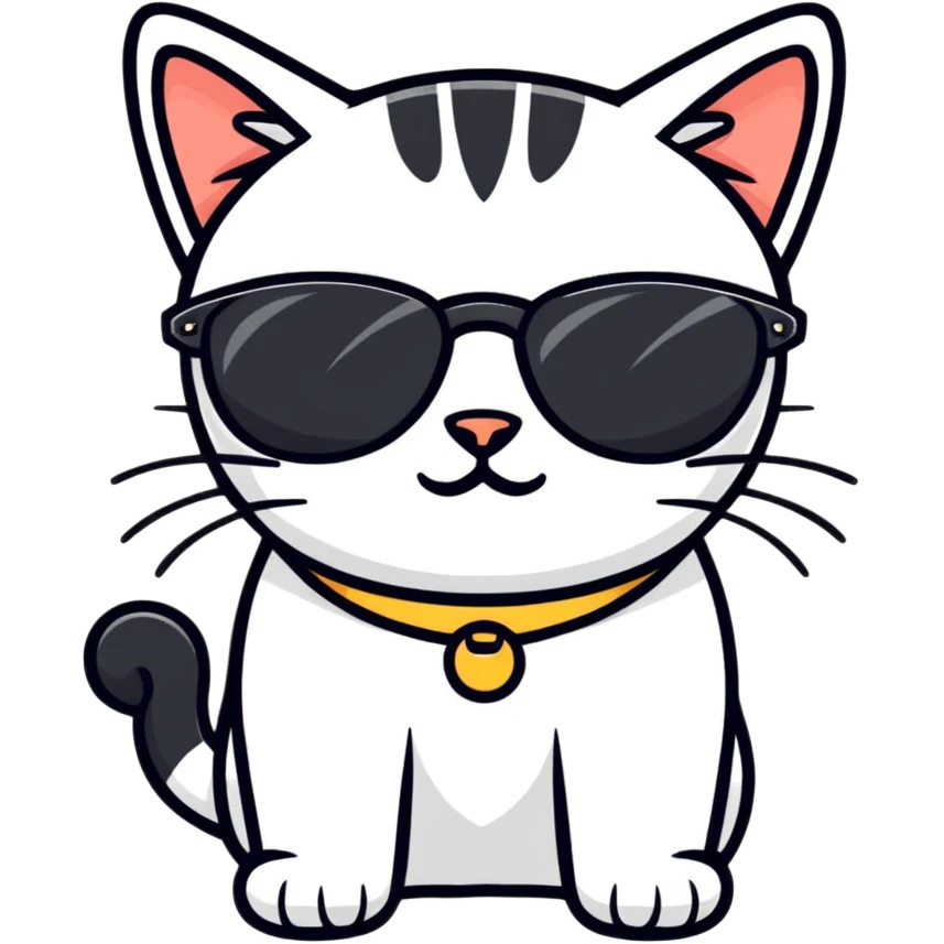 Cat with sunglasses emoji