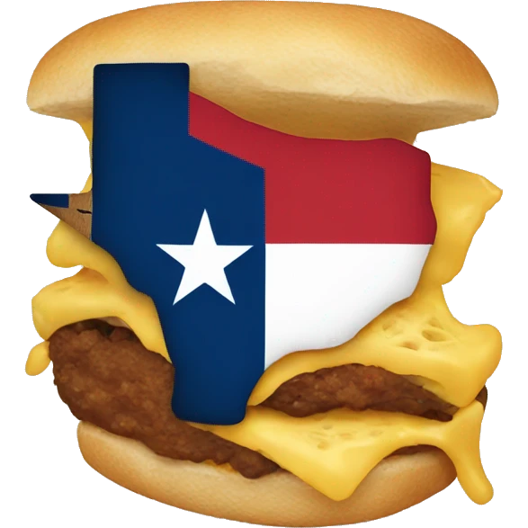 Shape of Texas eating emoji