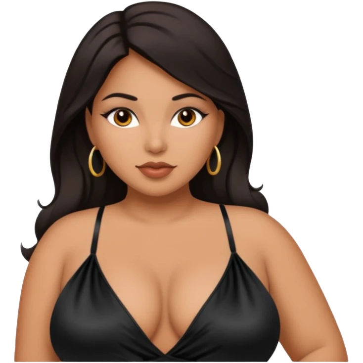 a thick latina milf wearing nighty looking sexy emoji