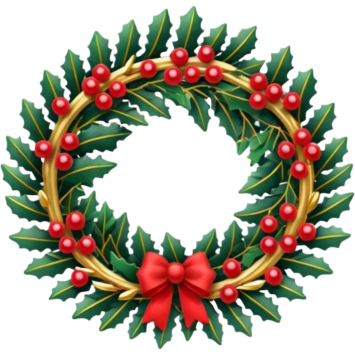 3d christmas wreath border with space inside emoji