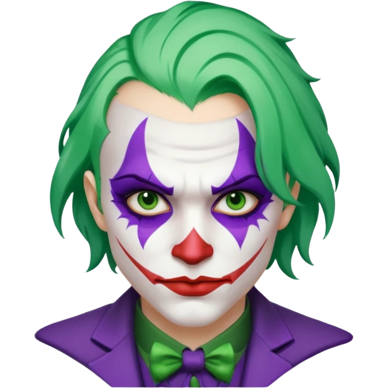 Glitter Purple and White Joker Gangster Green Hair emoji