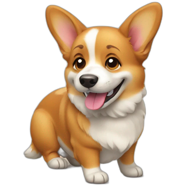 smiling corgi dog emoji