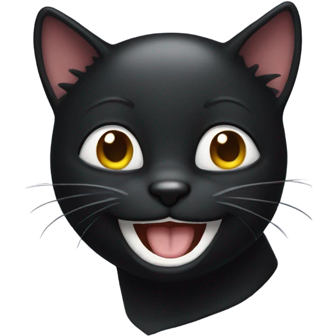 Laughing Black Cat emoji