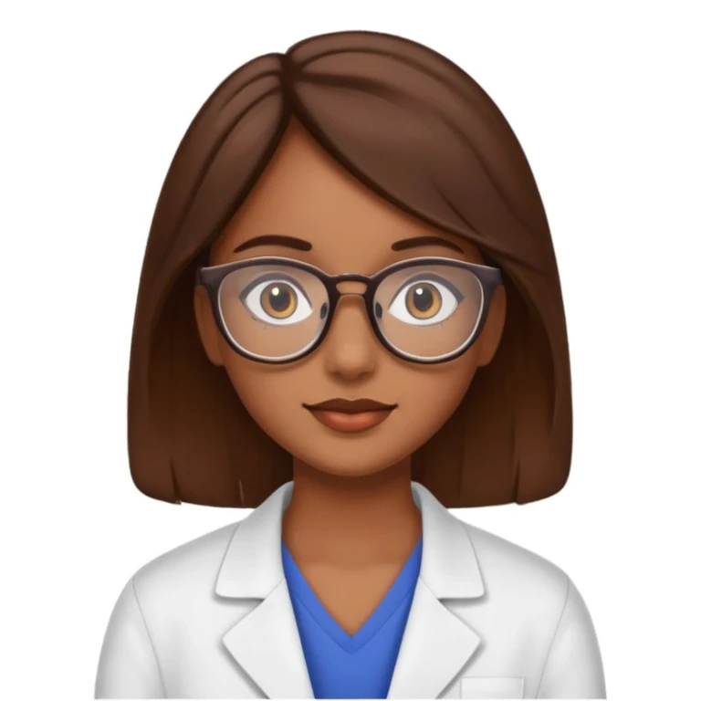 Chica morena con cabello café, lentes de graduación  emoji