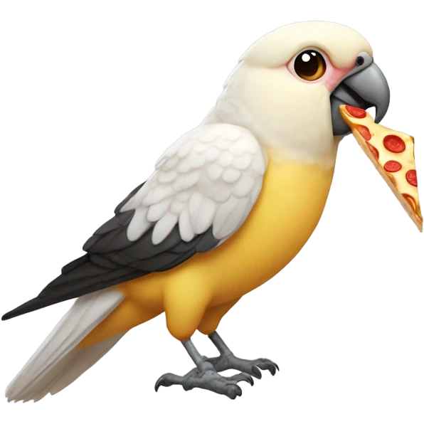 cockatiel holding pizza slice emoji