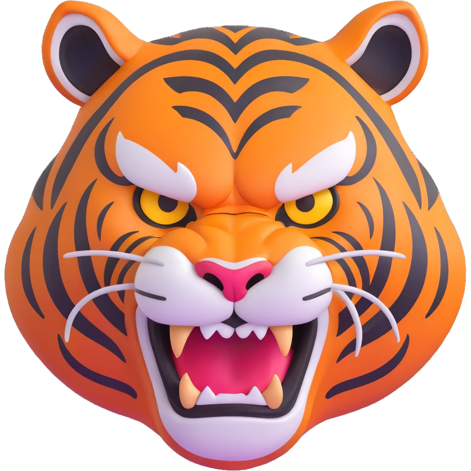 angry tiger face growling emoji