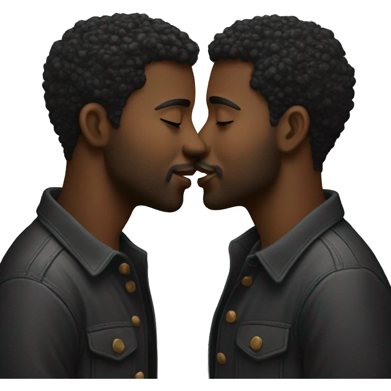 two gay men kissing (black men) emoji