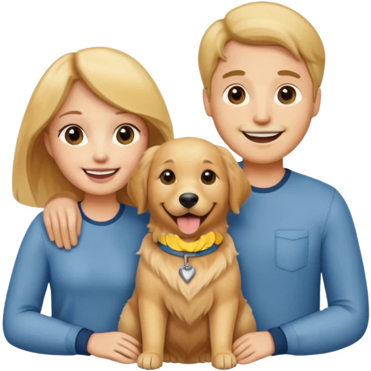 couple and their pet dog emoji