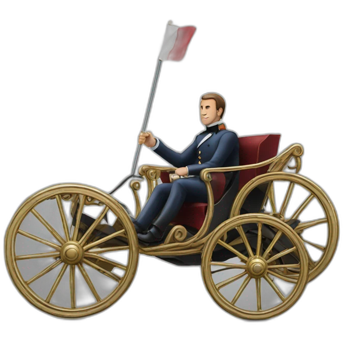 Macron sur chariot emoji