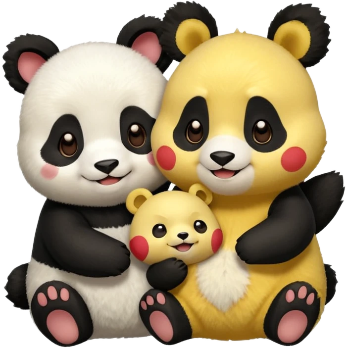 Pickachu with Kung fu panda po as friend  emoji