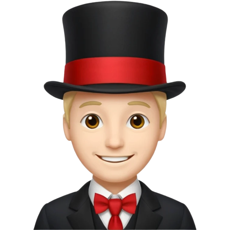 Man in top hat & long red tie emoji