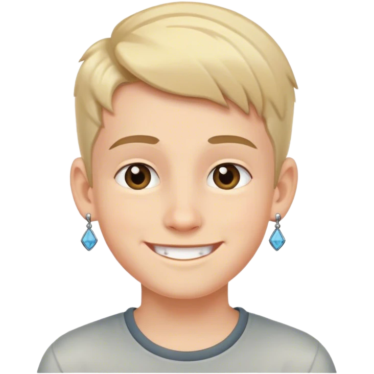 smiling boy with earrings indoors emoji