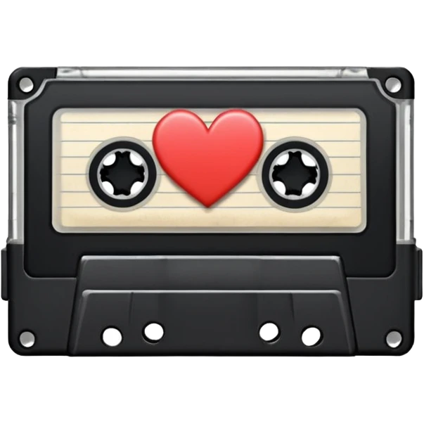 emo cassette tape with a heart label emoji