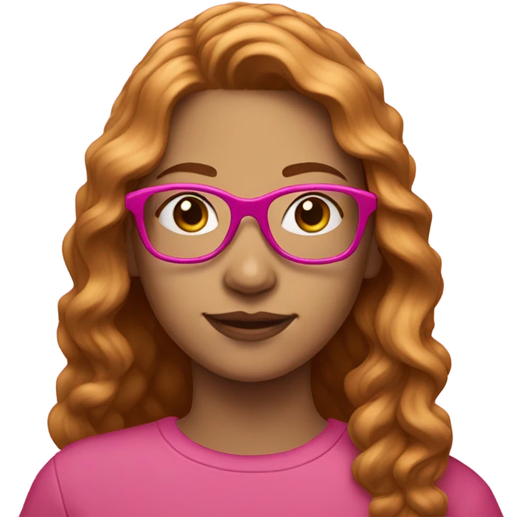 Have a teenage girl with ginger straight/wavy hair with pink glasses.  emoji