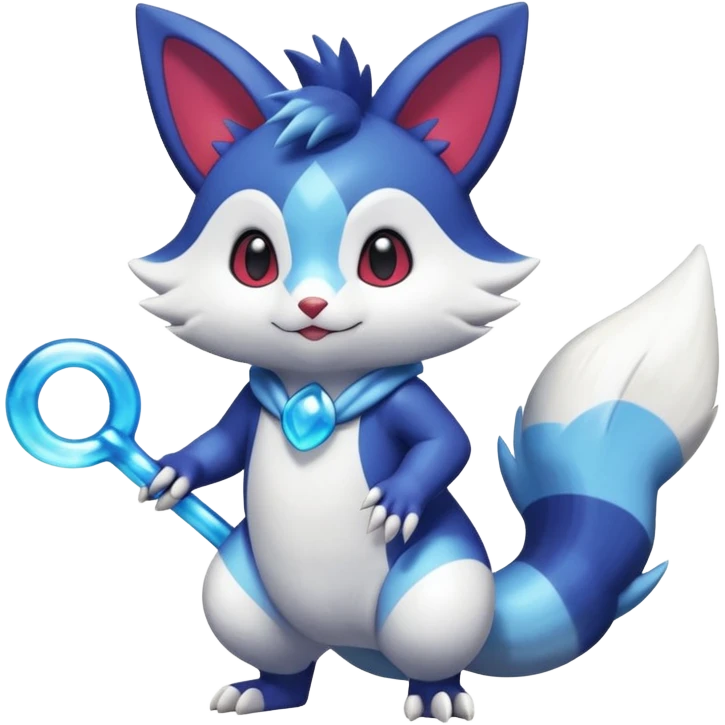 Shiny Exotic Colorful Gradients Furret-Meowstic-Zangoose-Hybrid (Full body) emoji