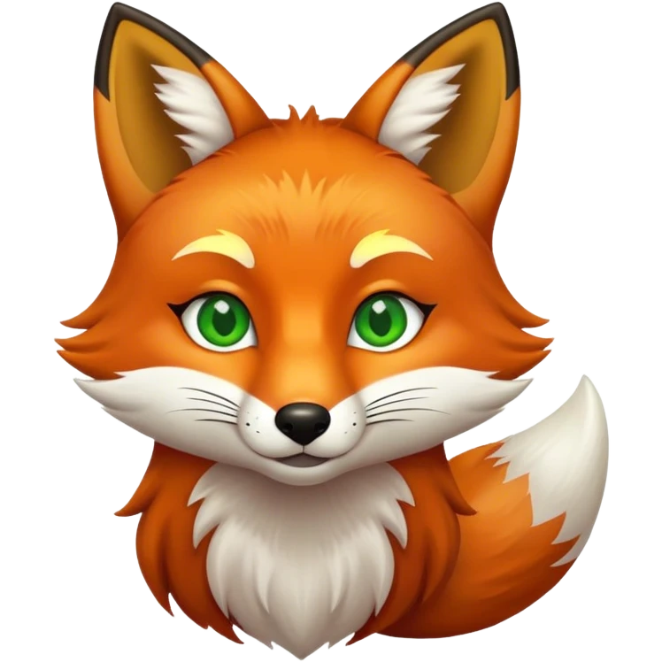 Fox with green eyes emoji