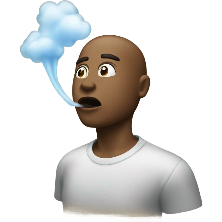 someone blowing air emoji